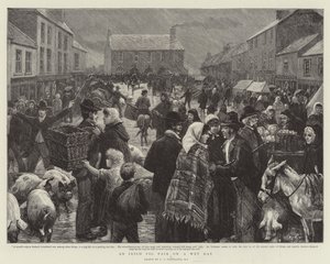 雨の日のアイルランドの豚見本市 作： Charles J. Staniland